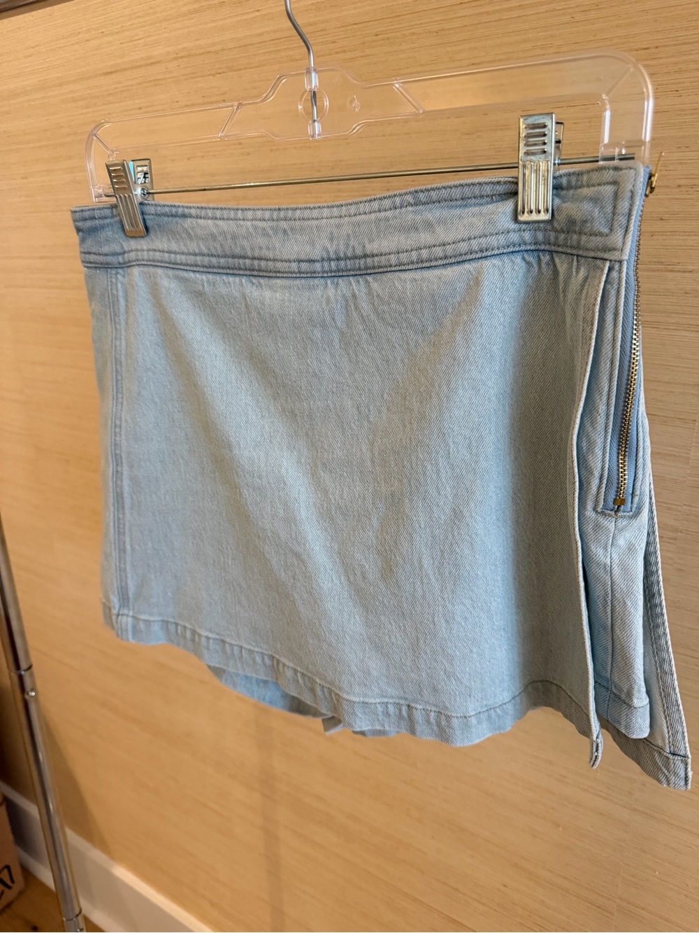 J Crew Light Wash Denim Mini Skort with Side Zip - Picture 5 of 10